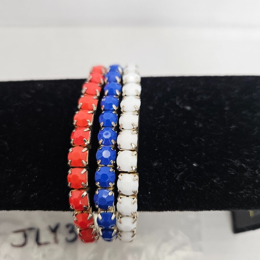 PATRIOTIC RED, WHITE & BLUE STRETCH BRACELETS